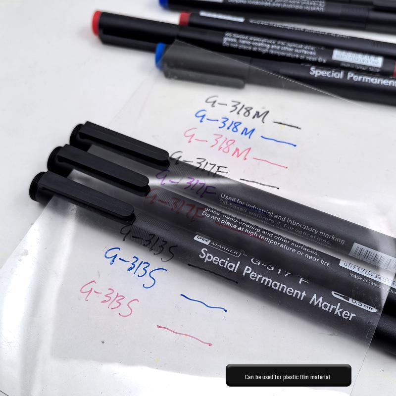 Gee Waterproof Oil-Based Marker for Optical Lenses, Glass Coating, and Waterproof Film, 0.3mm Nib