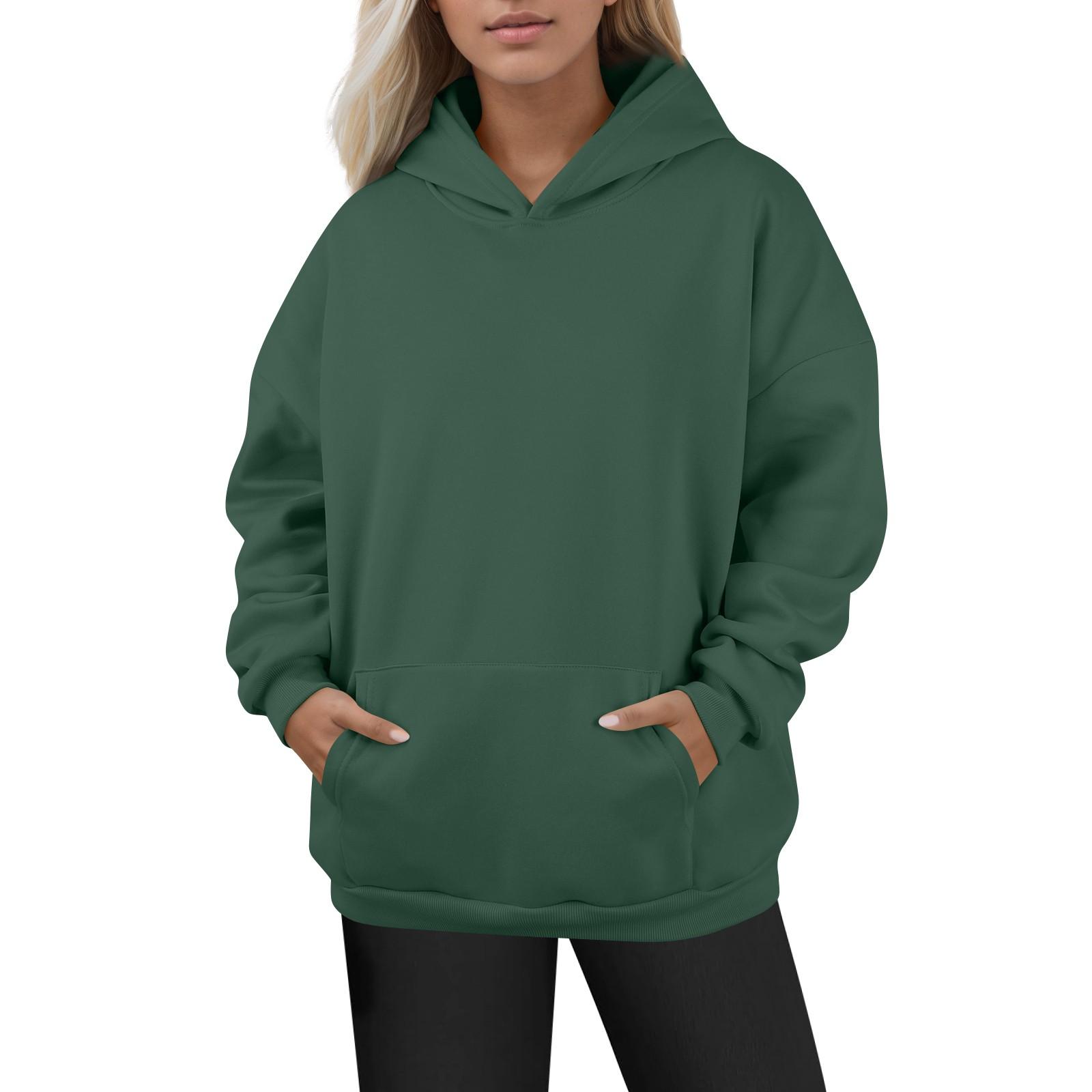 

Women s Fashion Daily Versatile Casual O-neck Sweatshirts Long Sleeve Solid Color Top Sweatshirts S зелёный