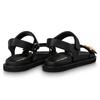 Sunset Leather Beach Sandals Women's Black 1ABW6U
