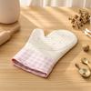 Oven Mitts Insulated Gloves Heat Resistant Silicone Kitchen Gloves with Anti-Slip Horizontal Stripes Thick Grip Reusable Kitchen Gloves Home Family
