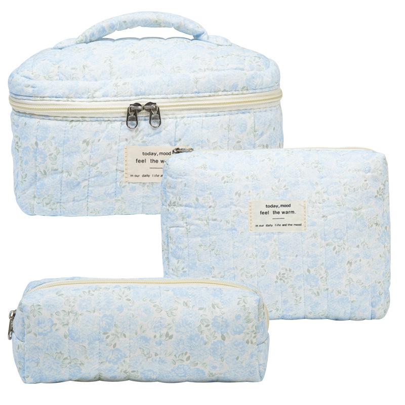 2023 Floral Cute Cotton Makeup & Toiletry Bag - Small, Fresh, Portable Storage Case