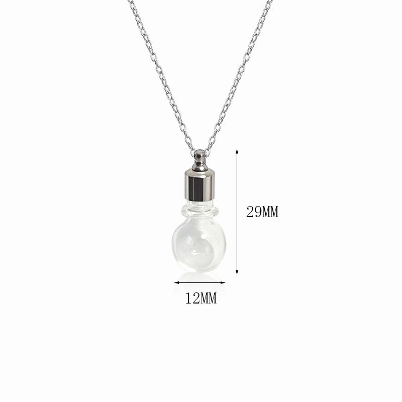 Mini Titanium Staal Ketting met Twist-Open Wensfles Hanger voor Babyhaar en Cinnaber Opslag