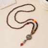 Ethnic Style Wood Necklace & Prayer Beads - Unisex Versatile Chicken Wing Wood Sweater Chain