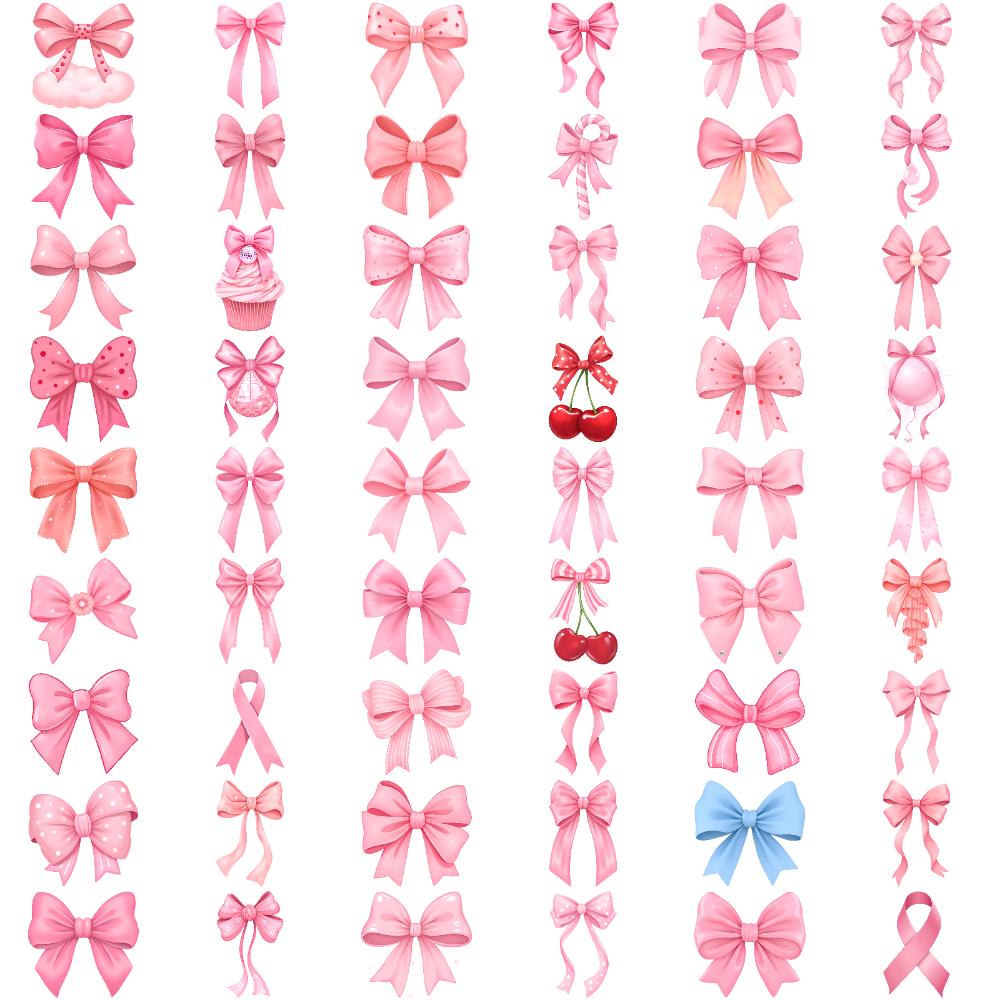 54pcs Temporary Tattoo Bows Temporary Tattoo Stickers Cherries Waterproof Long-lasting Body Stickers For Women Cheeks Men