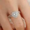 Women's Heart-Shaped Jewelry Ring with Zirconia Diamonds - High-End, Light Luxury, Trendy Wedding Style