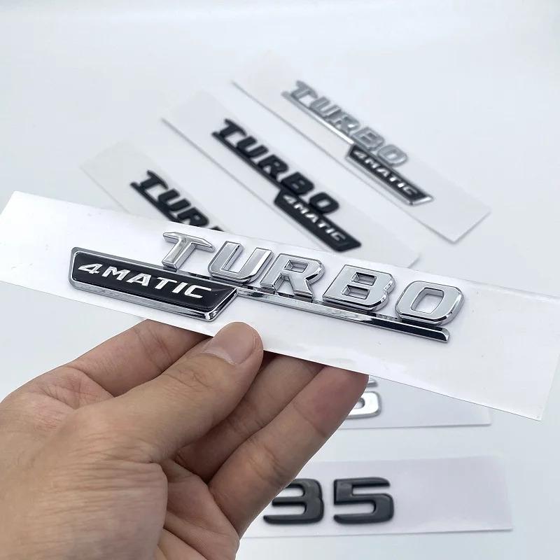 2017 3D ABS Glossy Black Silver Letters GLB35 Turbo 4matic Emblem for Mercedes Benz AMG Car Fender Trunk X247 Rear Logo Sticker LG0