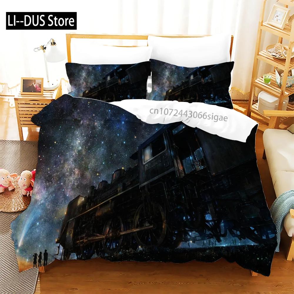 Train Bedding Sets Kids Duvet Cover Bed Set Soft Quilt Cover With Pillowcase Single Queen King Size Car Comforter Bedding Set
