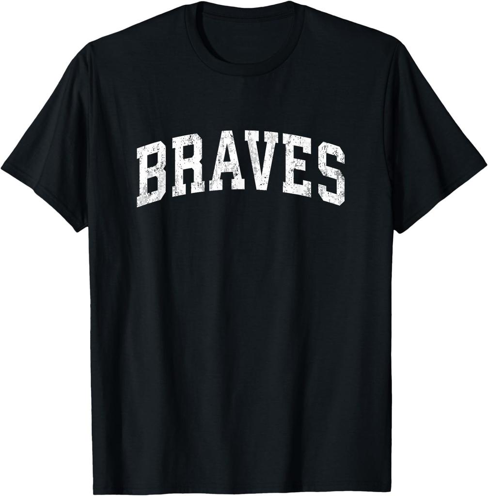 Braves Mascot Vintage Athletic Sports Name T Shirts for Men and Women Tees