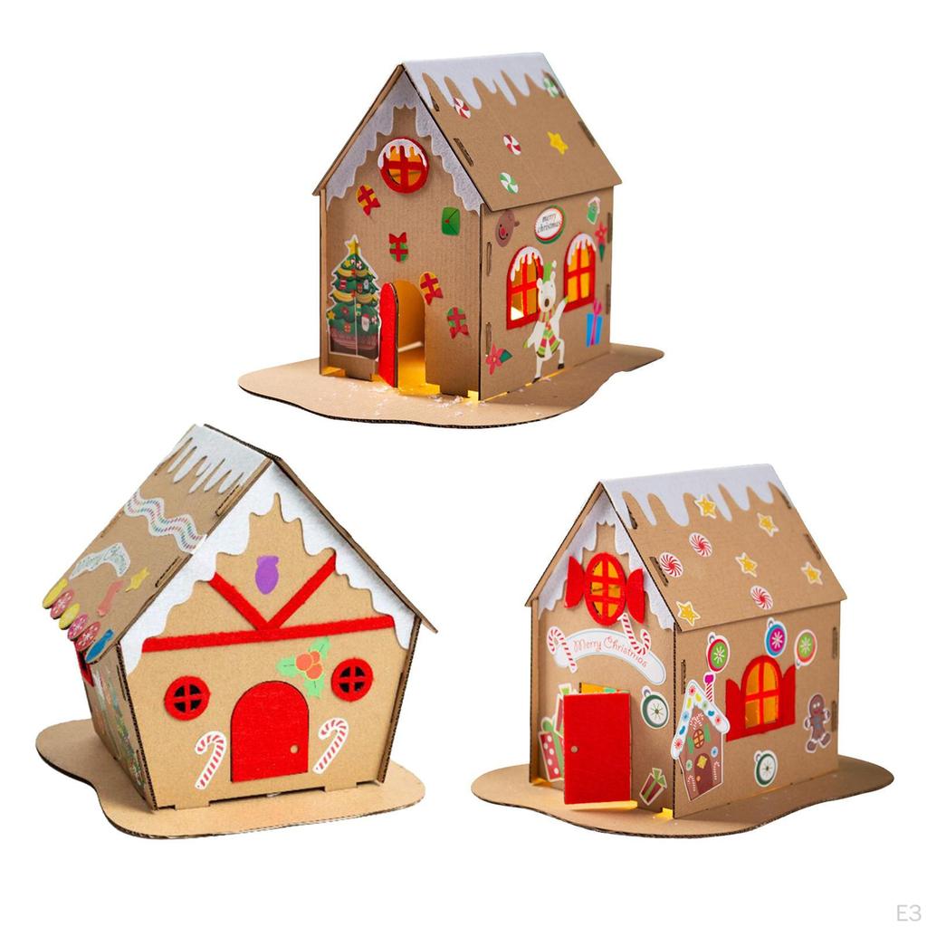 Cardboard Sets, Christmas DIY Room Table Decoration, Handmade Paper Material, Project Art for