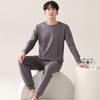 Pajamas Men'S Spring And Autumn Cotton Long Sleeves Long Pants Young And Young Large Size Cotton Casual Loungewear Set