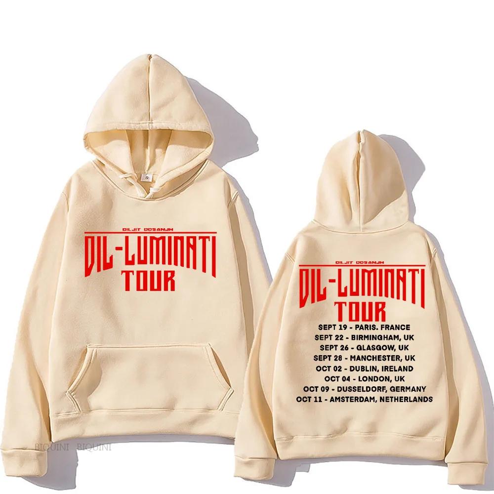 Dil-Luminati Tour Hoodie Diljit Dosanjh Long-sleeved Hip Hop Casual Sweatshirt With Hooded Fleece Clothes Gothic