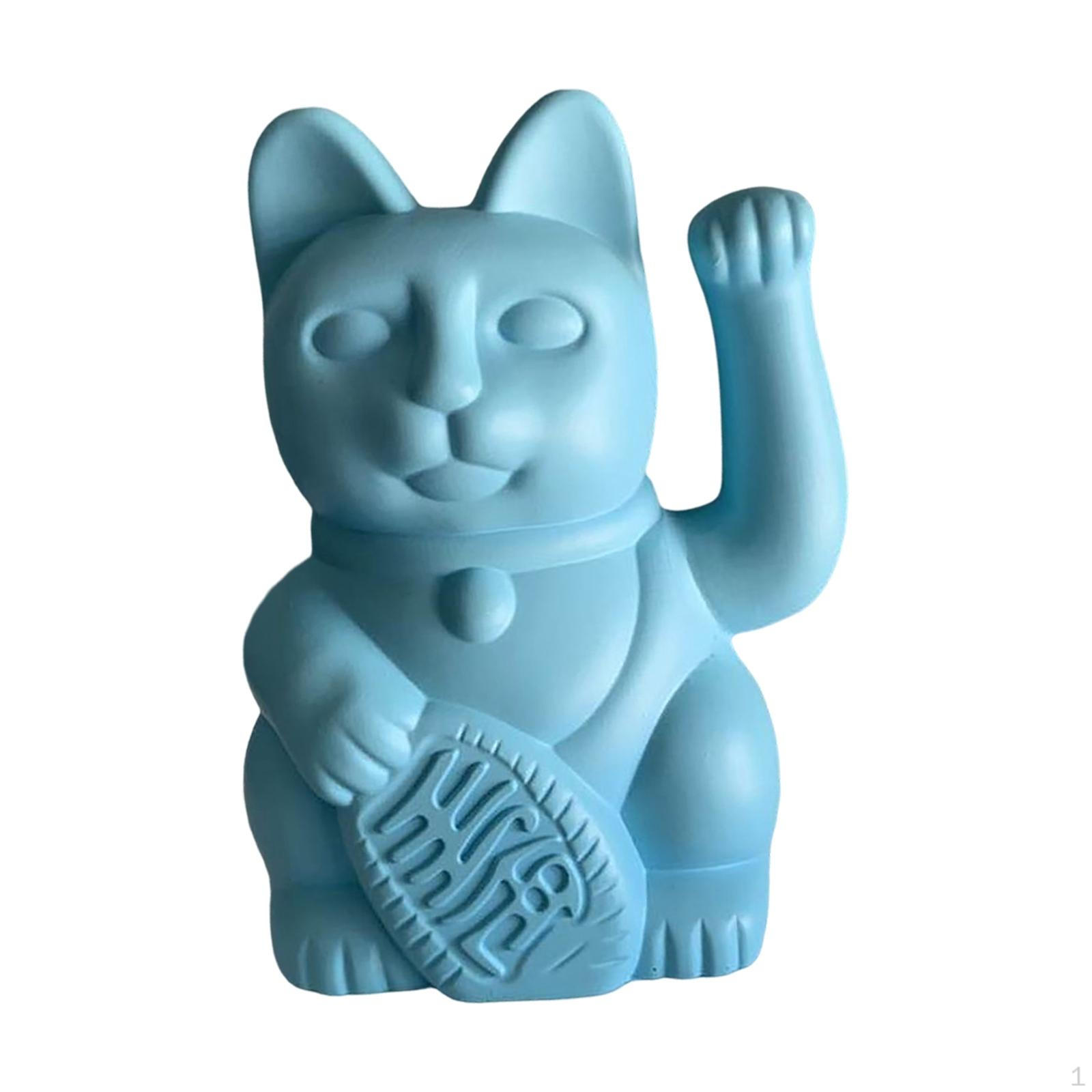 

Statues Neko Sculpture Collectible Resin Figurines for Business Opening, Car, Bookshelf, синій