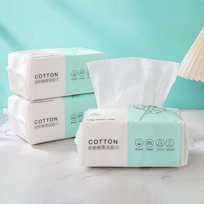 70 Thick Disposable Face Towels, Cotton, Soft Fabric, Travel Cleaning, Dry and Wet Makeup Remover, Pearl Cotton Per Pack