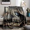 [Cozy Medieval Print Throw] Soft Flannel Medieval Black Crow & Magic Books Print Throw Blanket - All-Season Comfort for Couch