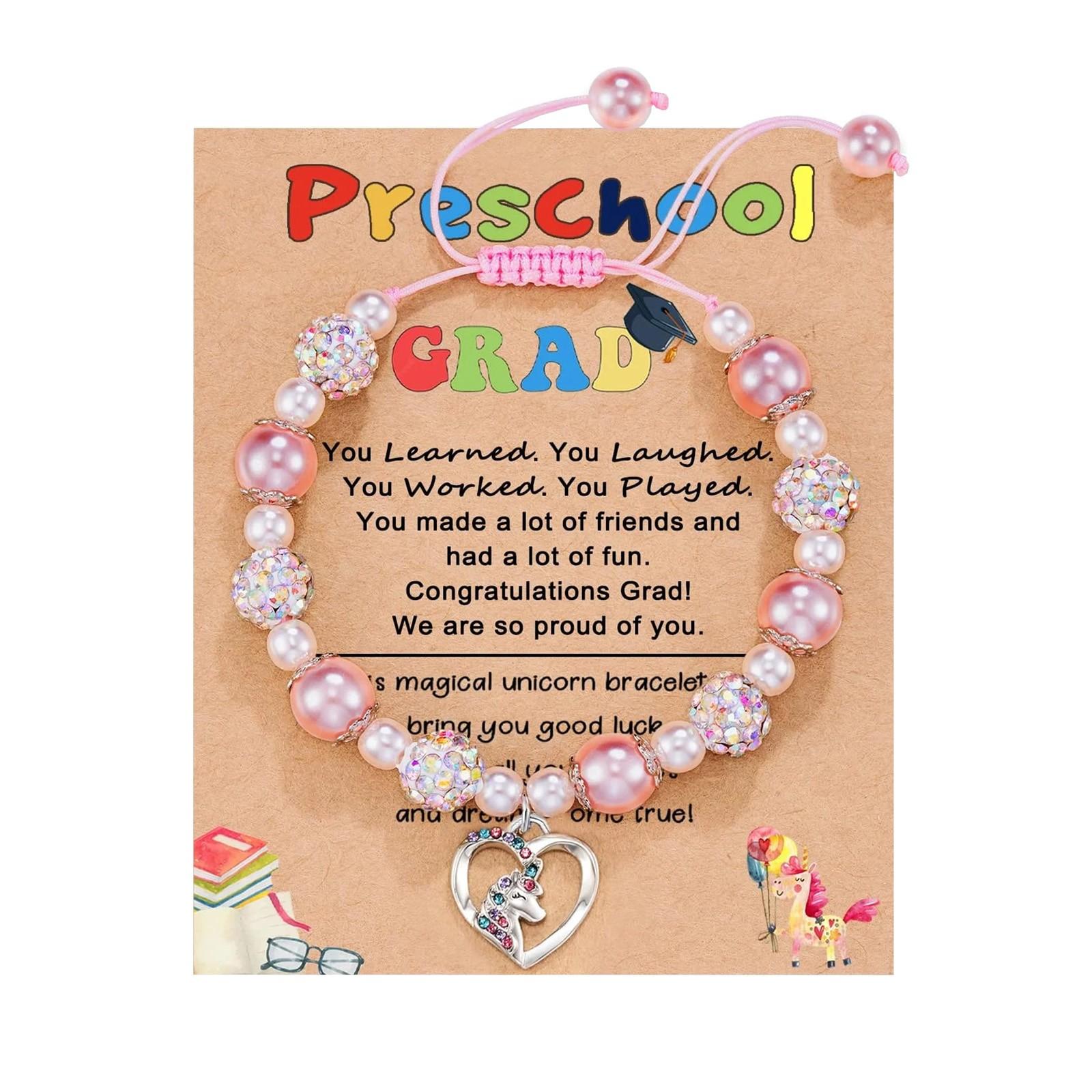 

Подарок на выпускной для девочек | Браслет с шариками из жемчуга и страз | Регулируемая длина | Идеально подходит для дочери, внучки, племянницы One Size