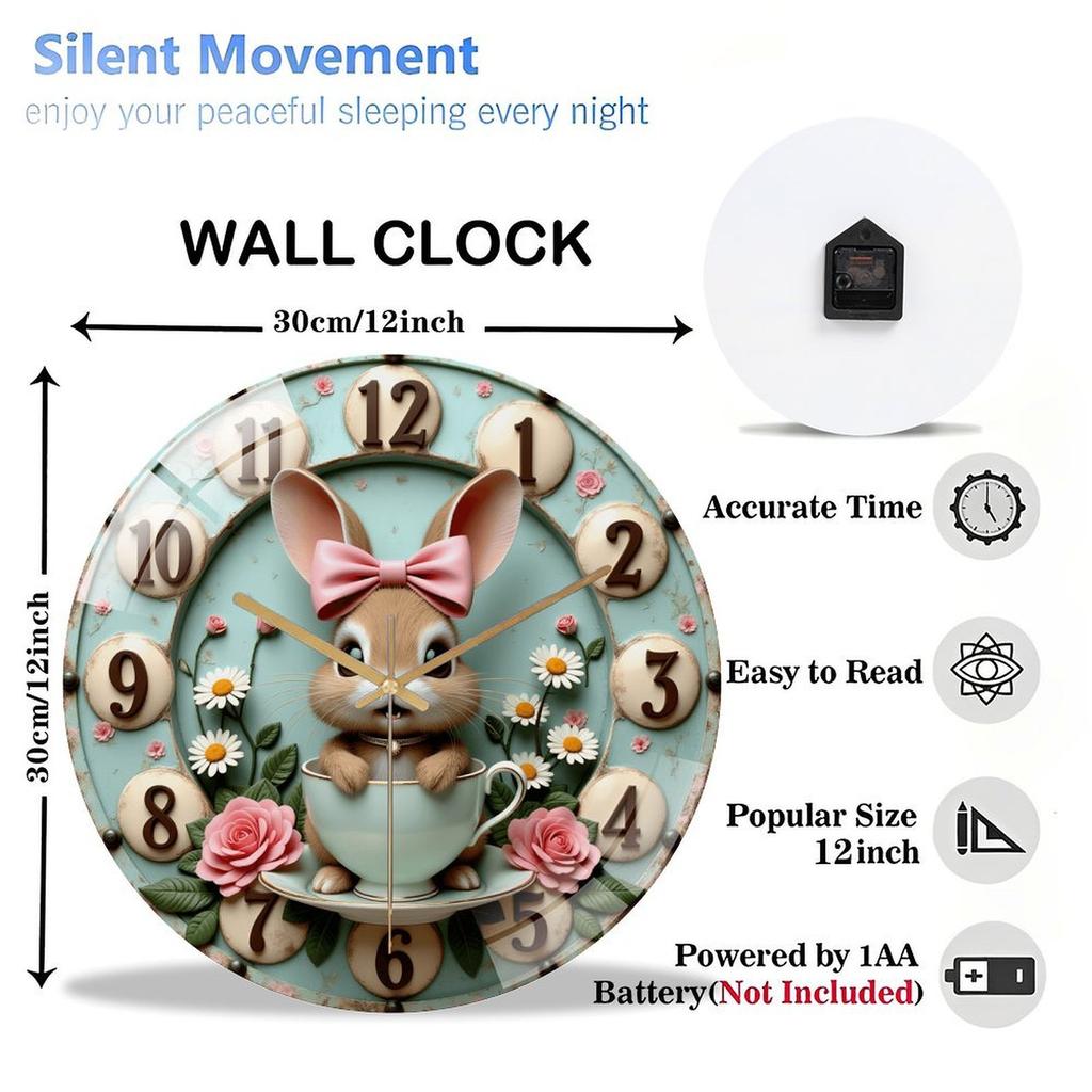 12 Inch Glass Wall Clock that Instantly Elevates and Completes a Room's Design