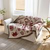 Christmas Sofa Cover Blanket Cotton Blend Festive Decorative Throw Couch Anti Cat Scratch