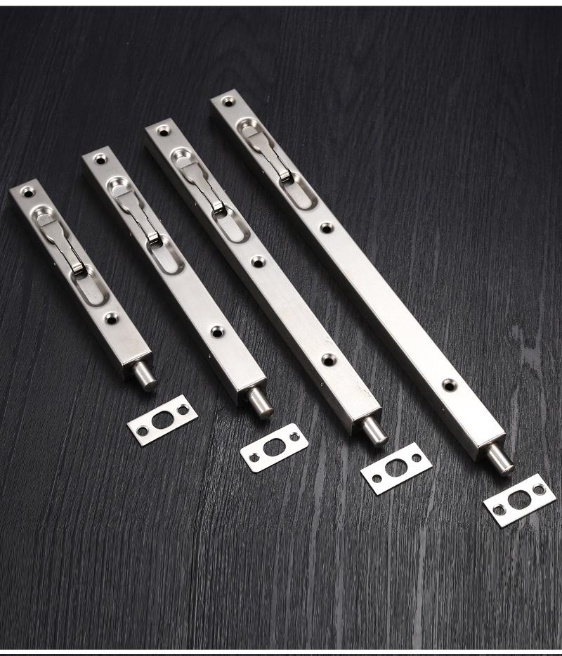 Silver 304 stainless steel open-mounted latch, latch latch wood doors and Windows latch latch latch anti-theft new door pin