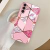Rosa texturierte metallische Lackglas-Handyhülle geeignet für Samsung Galaxy S26 S25 S24 S23 S22 S21 S20 FE/Ultra/Plus sturzfest