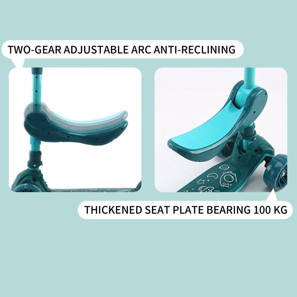 Dětská koloběžka Dětské auto Tříkolová koloběžka Koloběžka Velká kola Silent Belt Music Seat