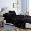 Luxury Satin Fabric Queen Size Bed Sheets Set King High Quality Fitted Sheet Flat Sheet Pillowcase Solid Bed Set Bedsheet Sets
