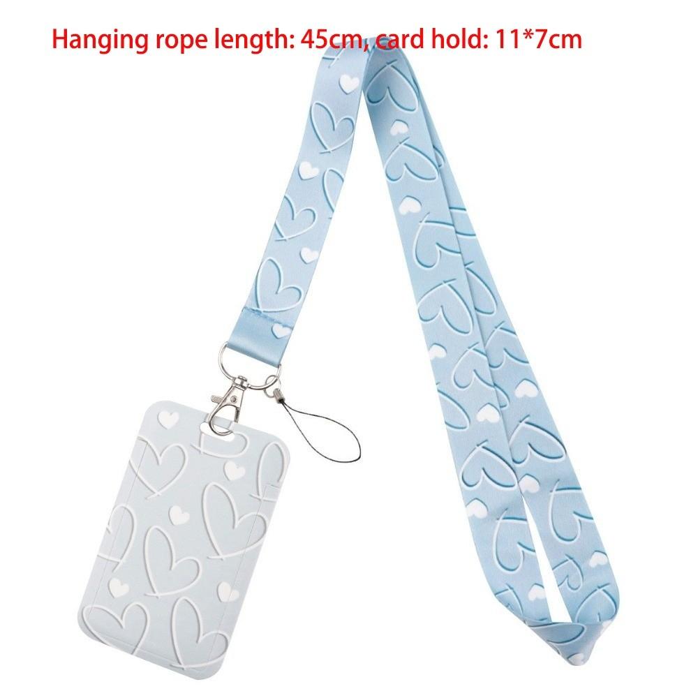 Keyring Accessories Minimalist Style Heart Credential Holder Heart Pink Key Lanyards Protective Case Students Supplies