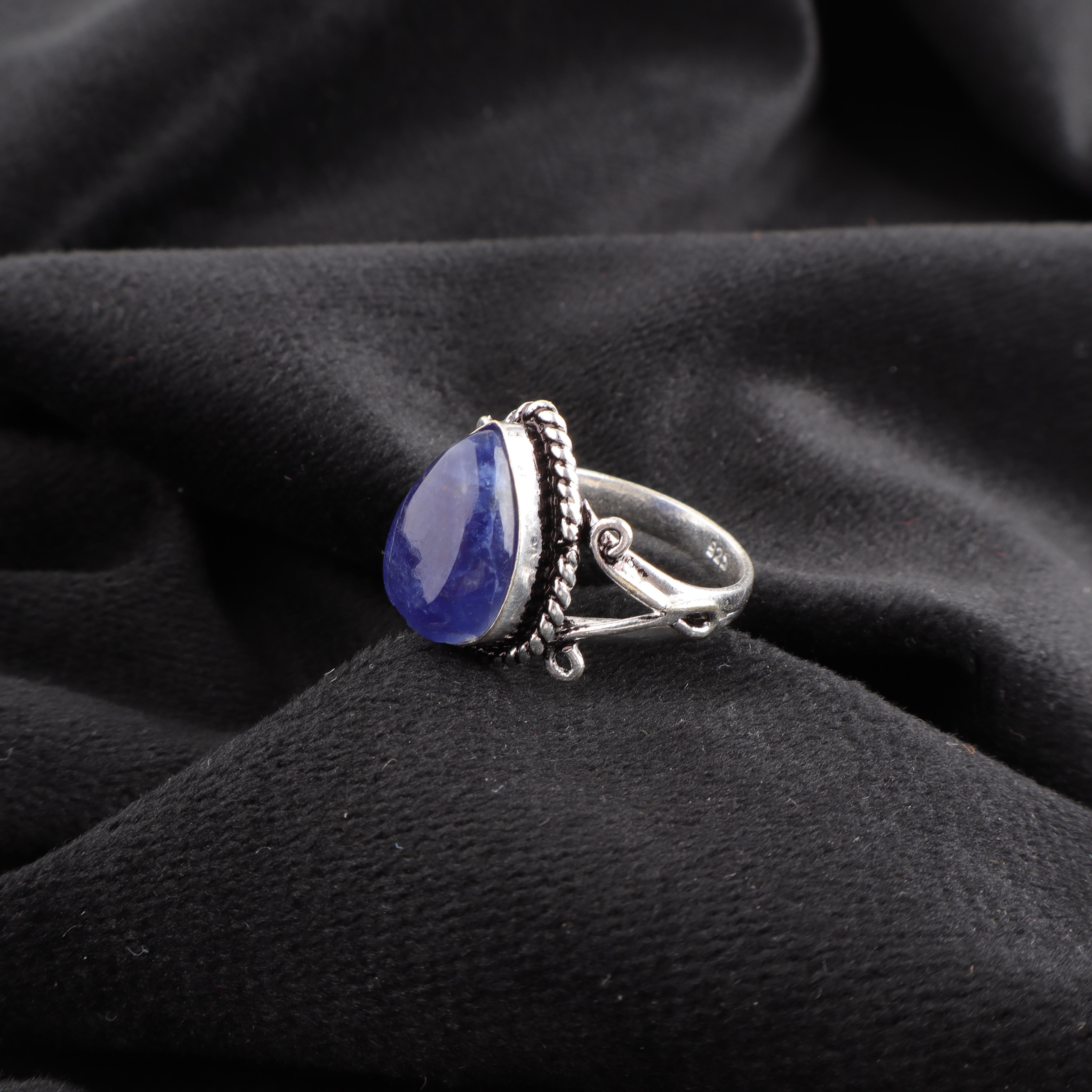 

Украшения из содалита. Кольцо из стерлингового серебра 925 пробы, Ювелирное изделие из серебра ручной работы, Ювелирное изделие с содалитом для подарка на День благодарения 12 синий