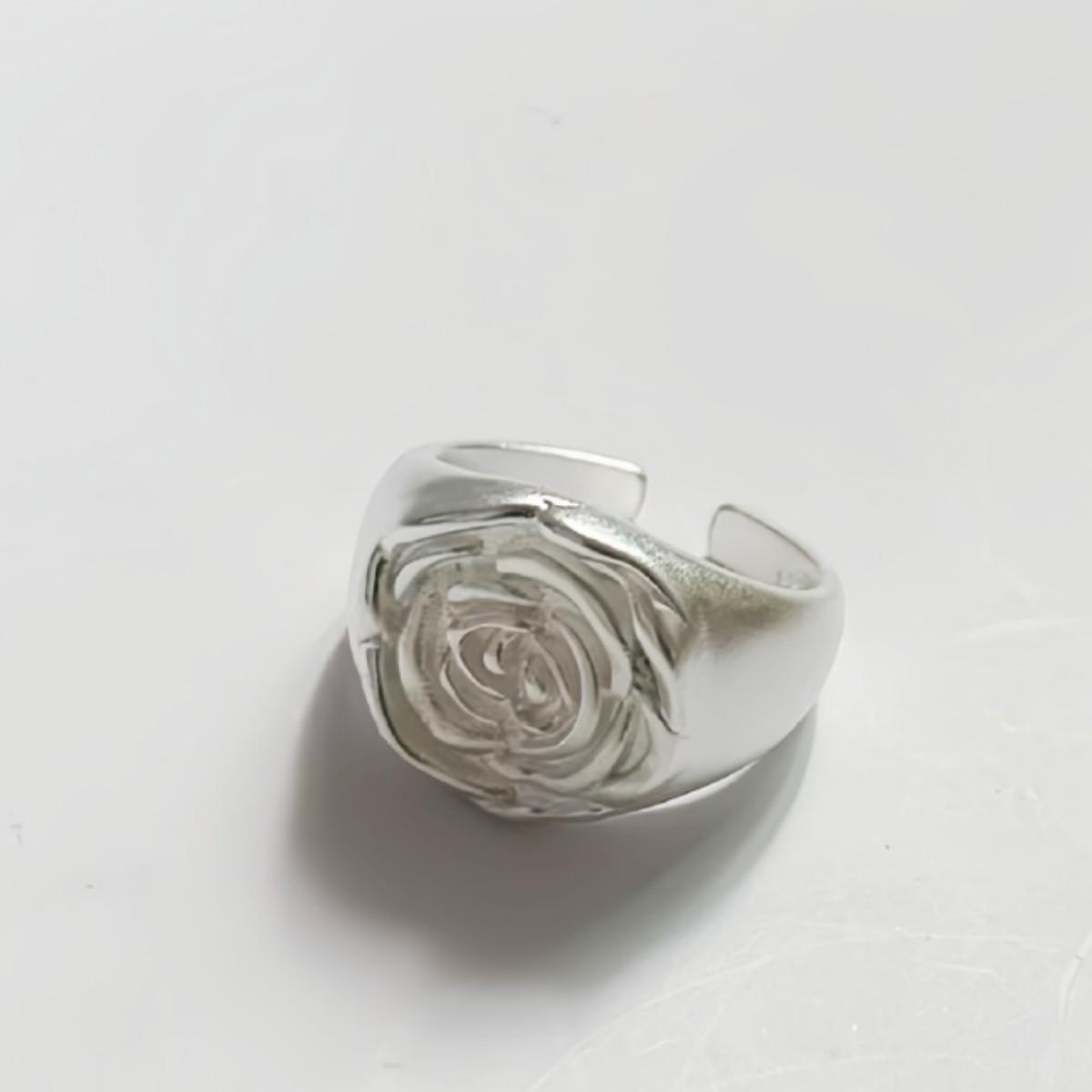 Korean Style Versatile Rose Flower High-End Temperament Ring