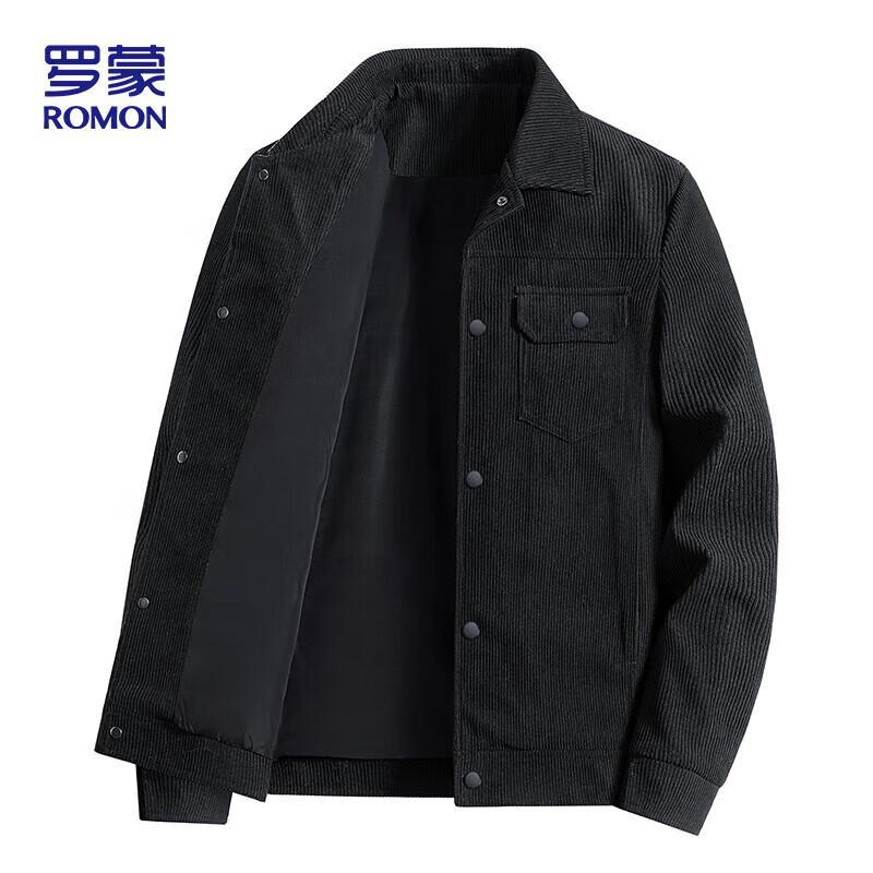 ROMON Men's Business Casual Corduroy Lapel Jacket