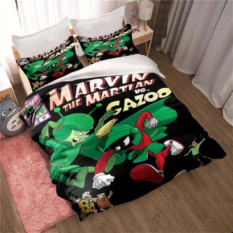 3D Print Game Marvin The Martian Cartoon Bedding Collection Double Twin King Duvet Cover Comforter Pillowcase Boys Girls Adults Bedroom