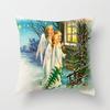 Christmas Angel Santa Claus Pillow Cover Holiday Home Decor Sofa Cushion Cushion Cover