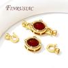 18K Real Gold Plated Inlaid Natural Stone Jewelry Clasps Fasteners For Bracelets Accessories,Locks For Jewelry,Necklace Findings