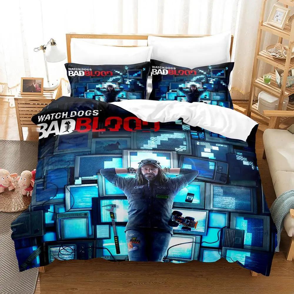 3d Print Game Watch Dogs Bedding Set Single Twin Full Queen King Size Bed Set Adult Kid Bedroom Duvet Cover Sets Home Textiles