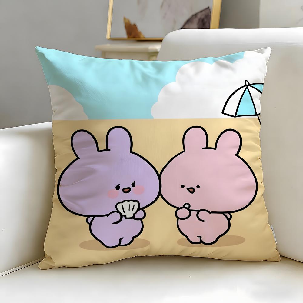 virtual character Asamimichaan Asleep Cushion Cover Soft & Easy-Wash Pillow Case – Versatile for Couch, Bed, Travel and Office