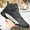 Fashion Luxury Brand Men Handmade Designer Winter Flat Outdoor Shoe Genuine Leather Men Antiskid Snow Ankle Boots New Work Walking Shoes