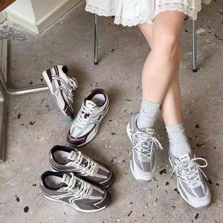 Leather platform Forrest Gump shoes women's autumn 2025 new mesh breathable and lightweight running casual jogging sports shoes