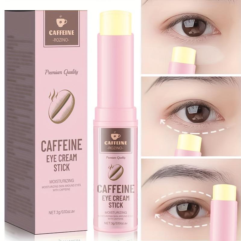 Caffeine Eye Cream Stick with Plant Extracts Gently Nourish, Improve Fine Lines, Relieve Under Eye Bags, Dark Circles and Boost Elasticity