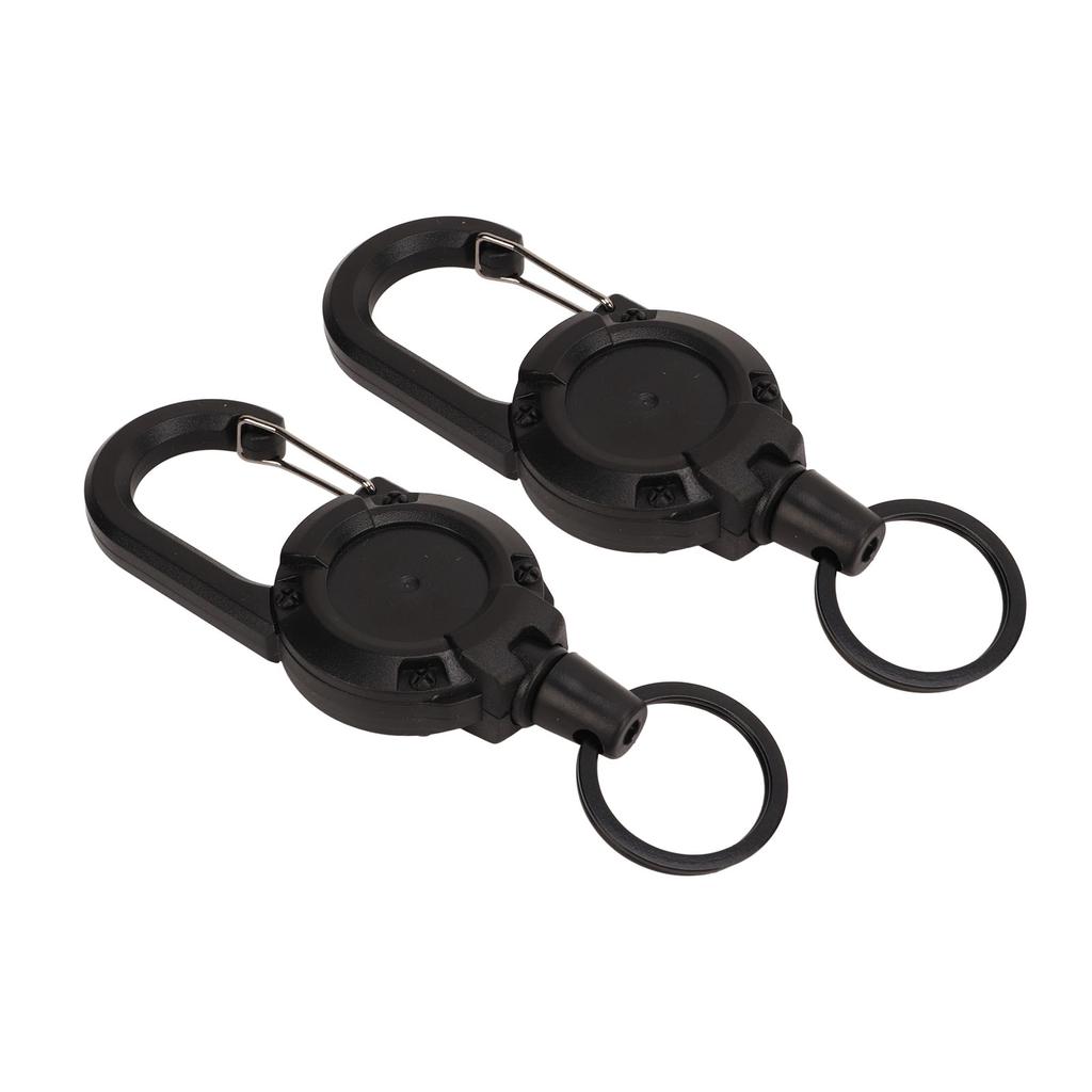 2Pcs Retractable Keychain Key Chain Anti Theft Easy to Pull Buckle Rope Elastic Keychain