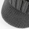 Short Brim Knitted Hat for Men Winter Warm Fleece Lined Thick Cable Knit Cuff