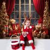 Christmas Teddy Bear Background Xmas Tree Toy Bear for Winter Window Room Outdoor Decoration Banner Kids Portrait Photo Props
