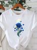 (Asian Size) feather style cute Women Printed Lady Casual Short Sleeve T Tee Top Clothing Shirt Fashion Female Graphic T-shirts
