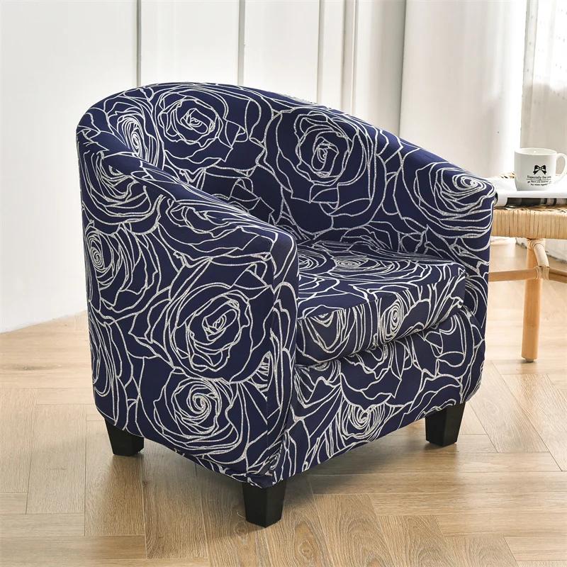 Floral Printed Single Sofa Couch Covers Club Bath Tub Armchairs Cover Stretch Lazy Boy Chair Slipcover Removable for Bar Counter