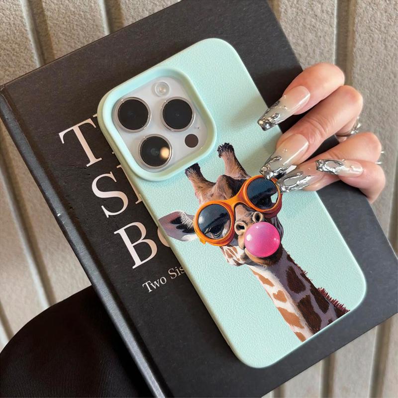 Fashion Funny Giraffe Pattern Phone Case For IPhone 17 Pro Max 16 15 14 13 12 11 Pro Case 14 Plus 16E 17 Air Silicone Soft Cover