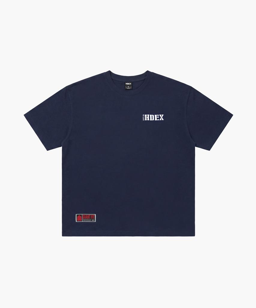 HDEX Kern Kleines Logo Riesige Passform Kurzarm (Marine)