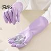 Waterproof Cleaning Gloves Fleece Lined Dishwashing for Housework, PVC Rubber Gloves, Anti-slip Heavy Duty Grip Warm Velvet Lining Kitchen Laundry And