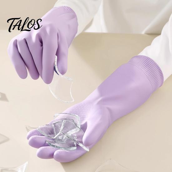 Waterproof Cleaning Gloves Fleece Lined Dishwashing for Housework, PVC Rubber Gloves, Anti-slip Heavy Duty Grip Warm Velvet Lining Kitchen Laundry And