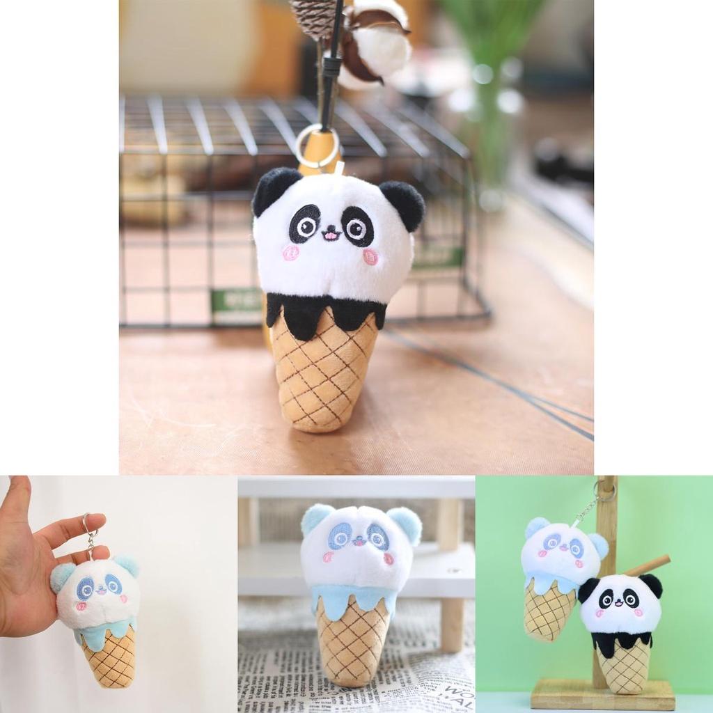 Lovely Cone Panda Keychain Plush Toy For Bag Or Key