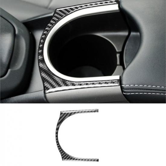 Carbon Fiber Interior Armrest Cup Holder Cover Trim For Toyota Prius 2012-2015