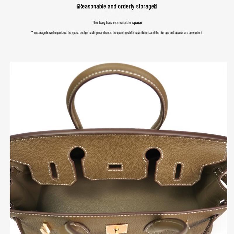 Bolsa de Mão Dou Xiaozhu Estilo Birkin em Couro Premium