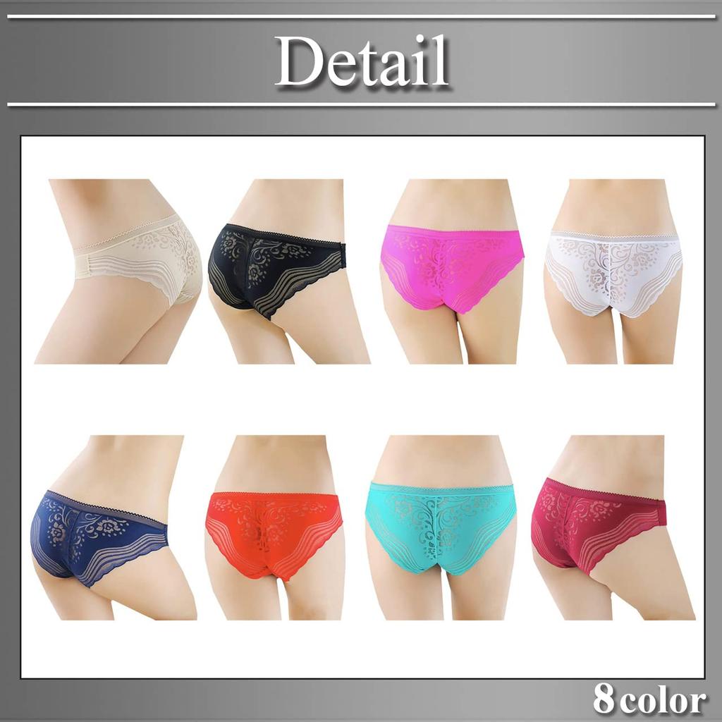 BUZZxSELECTION Seamless Lace Sexy TV142 Women's Panties, Underwear, (Navy)
